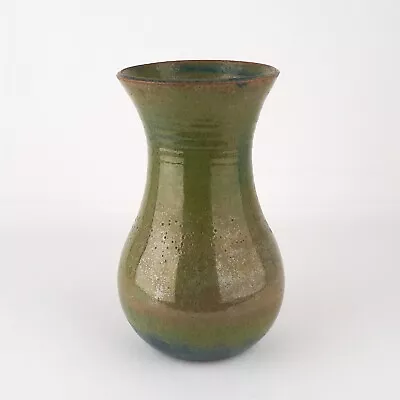 Buy Scottish Studio Pottery Green/blue  Stoneware Vase Signed Grantown 19 Cm Tall • 24£