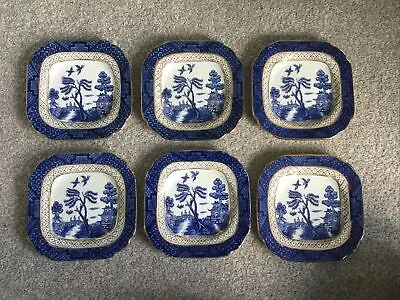 Buy Wilton Ware Ye Old Chinese Willow Square Side Plate Set Of 6 • 36£