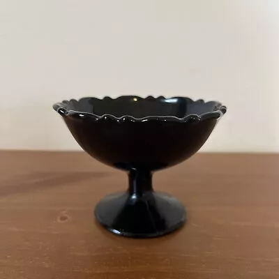 Buy Black Amethyst Glass Depression Glass Dessert Bowls Cups Antique  L.E. Smith • 9.65£