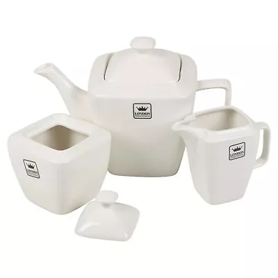 Buy Traditional Porcelain Ceramic Coffee Teapot Milk Jug Sugar Bowl Tea Gift Set • 19.99£