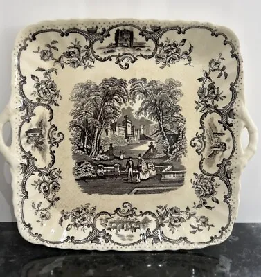 Buy Masons Square Ironstone China Bread/Cake Plate With Handles. • 10£
