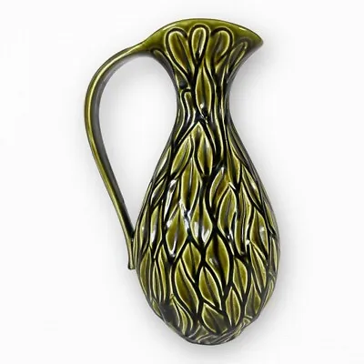 Buy Celtic Ceramics Jug Vase Vintage Green Textural Pottery Pitcher Ireland Made • 20£