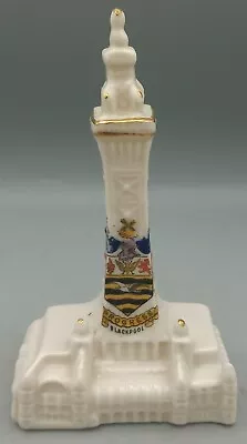 Buy Carlton China Crested Blackpool Tower - Blackpool Crest VGC Height 12.5cm • 5.99£