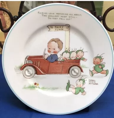 Buy Mabel Lucie Attwell 1930’s Bone China 7” Fairy Town Children’s Plate • 36.99£