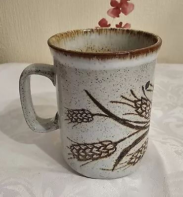 Buy Vintage Dunoon Ceramics Stoneware Vrown And Cream Mug With Wheat Pattern.  • 5.99£