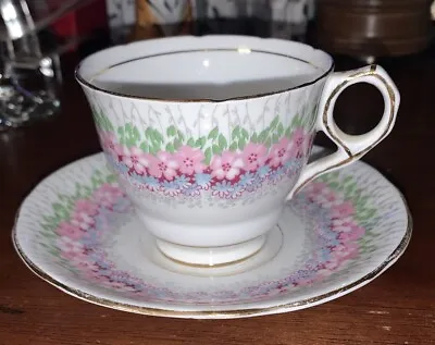 Buy Royal Stafford Cup And Saucer Bone China  Glendale  Vintage Made In England • 43.61£