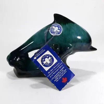Buy Vintage Retro Blue Mountain Pottery Dolphin Figure - BMP Drip Glaze - Canada • 21.07£