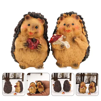 Buy  2 Pcs Animal Ornaments Adornment Miniature Hedgehog Figurine • 10.68£
