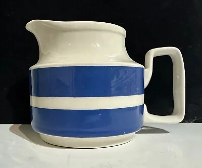 Buy Blue & White Striped Milk Jug 10.5 Cms Tall England • 12.99£
