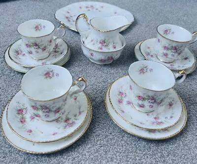 Buy Vintage Paragon Victoriana Rose Tea Set X 4 Milk Jug Sugar Bowl China Cake Plate • 16£
