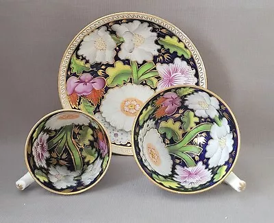 Buy New Hall Colourful Flowers Pattern 1221 Trio 1 C1815-18 Pat Preller Collection • 40£