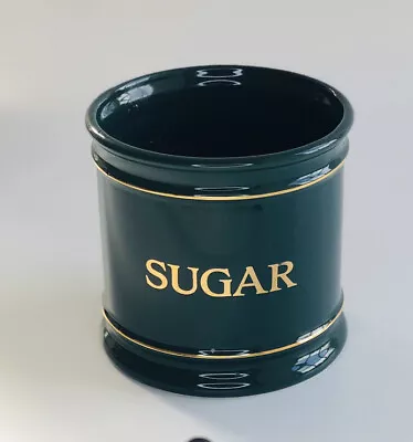 Buy Vintage Hornsea Pottery 6 1/2  Regency Green & Gold Sugar  Storage Jar *no Lid* • 5£