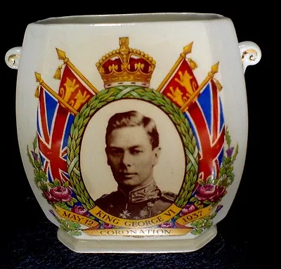 Buy Maling Ware RINGTONS LTD Royal Souvenir King George VI CORONATION 1937 TeaCaddy  • 29.99£