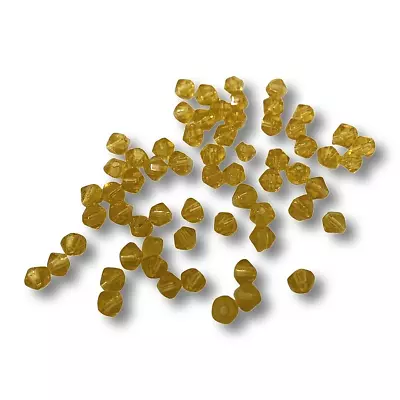 Buy Glass Bicone 150 X  Amber Czech Crystal Glass 3mm Faceted Beads • 1.95£