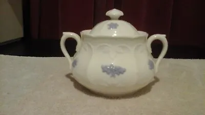 Buy Vintage Adderley Bone China Blue Chelsea Pattern Lidded Sugar Bowl • 3£