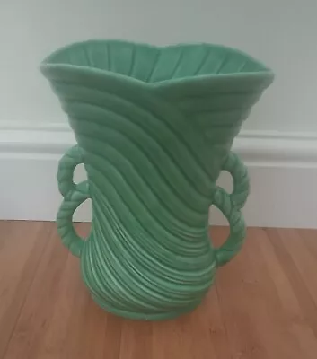 Buy Sylvac Art Pottery Green Rope Design Vintage Vase  • 16£
