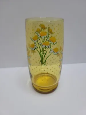 Buy Vintage Anchor Hocking Hildi Amber Glass Daisy Chamomile Tumbler 1970s Tea Glass • 8.54£