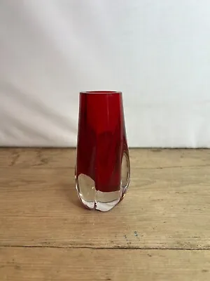 Buy Small Whitefriars Ruby Red FLC 5 Lobed Cased Glass Vase. No. 9727. 1974-1980.  • 20£