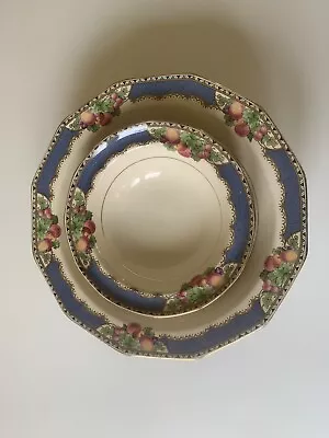 Buy Antique Booths Silicon China Orchard  Pattern Serving Bowl And 6 Dishes • 30£