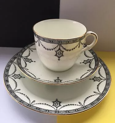 Buy Art Deco Collingwood Tea Trio,Teacup, Saucer & Tea Plate Black & White 🏁🏁🏁 • 13.95£