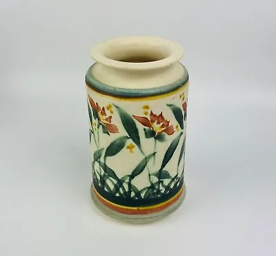 Buy 1970s-1980s Hand Painted Pottery Hand Thrown Vase Floral Design Collectable • 66.10£