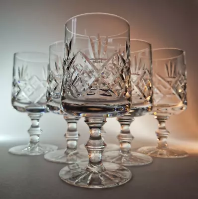 Buy 4 Czech Bohemia Retro Mid Century Modern Crystal Water Goblets Juice Glasses • 30£