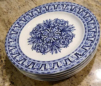Buy Wedgwood & Co Belgrave Cobalt  Blue Floral Plates. Set Of 6. 10  Dinner Plates • 93.89£