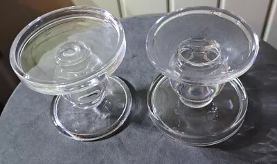 Buy Glass Candle Holders Pair 9cm Diameter & Height - Brand New • 12.99£