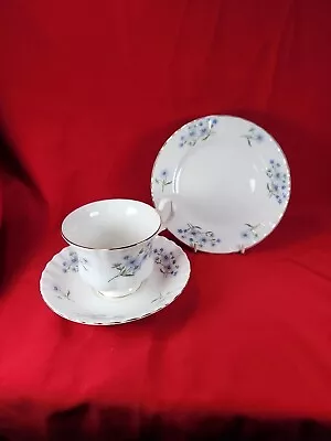 Buy Beautiful Vintage Richmond Blue Rock Bone China Tea Trio - Cup, Saucer & Plate • 6.99£
