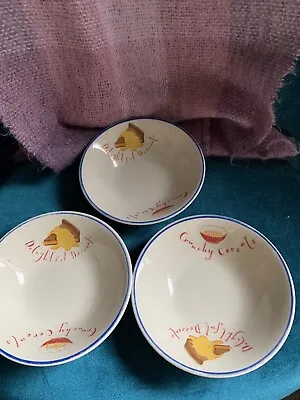 Buy TG Green Pottery Cereal / Pudding Bowls X 3 • 14.99£