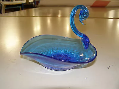 Buy Cobalt Blue Swan Candy Nut Dish With Crazed Bottom • 5.69£