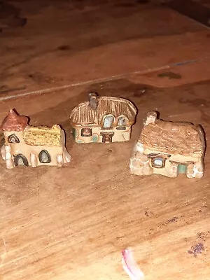 Buy Collection Vintage Cornish Tremar Pottery Miniature Cottages And Church • 15£