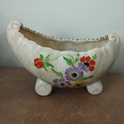 Buy Vintage 1930s, Art Deco Mantle Or Posy Vase With Hand Painted Flowers • 9.95£