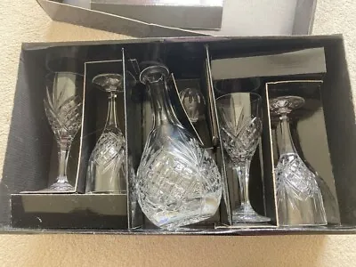 Buy Royal Doulton Crystal Giftware Set Decanter And 4 Wine Glasses • 60£
