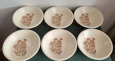 Buy Bilton's Ironstone Tableware Flowers Brown Leaves Set Soup Pudding Cereal Bowls • 25£