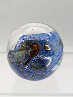 Buy Excellent Vintage Mdina Glass Marbled Swirl 7cm Paperweight Signed Very Good • 17.81£
