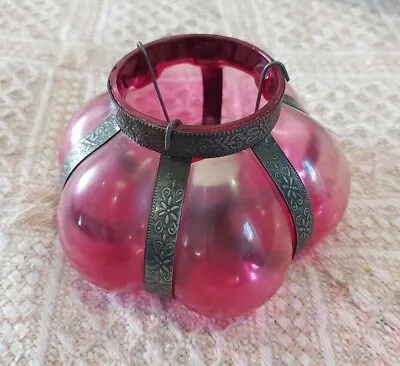 Buy Gorgeous Boho Hippy Pink Glass Tealight Holder • 7.50£