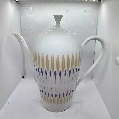 Buy Winterling Bavaria Porcelain Coffee Pot & Lid 19cm Tall Leaf/Feather Design • 19.99£
