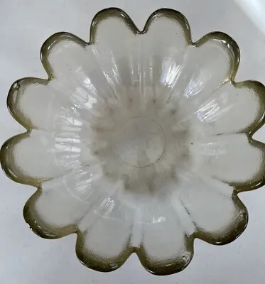 Buy Vintage Mid Century Clear Glass Lotus Bowl • 23.72£