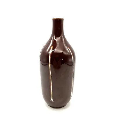 Buy VTG MCM  Napcoware Japan Brown White Striped Drip Glaze Pottery Bud Vase 6 3/4  • 27.20£