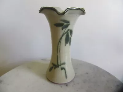 Buy North Devon Glazed Nympton PotteryStudio Pottery Ceramic Vase 19.5cm Scalloped • 14.95£