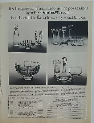 Buy 1979 Orrefors Crystal Candle Holders Bowl Decanter Vase Vintage Glassware Ad • 9.49£