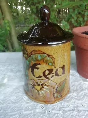 Buy Vintage Hand Painted Guernsey Pottery Tea Caddy Storage Jar Glazed Stamped • 15£