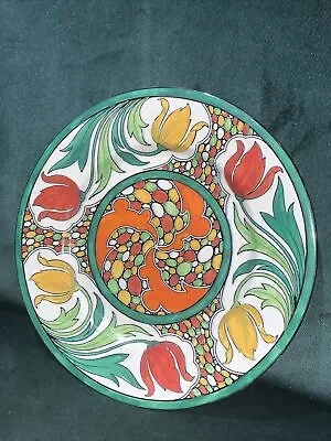 Buy Antique Maling Pottery Large Handpainted Floral Tulips Plate 285mm • 6.50£