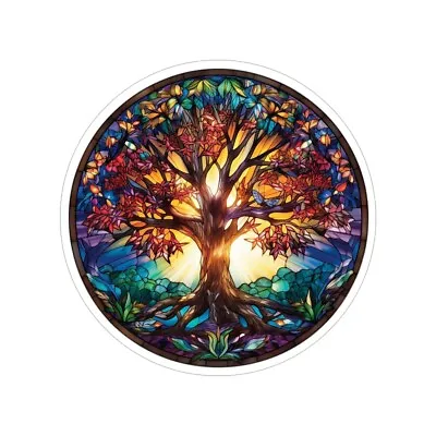 Buy Stained Glass Window Decor Sunburst Tree Of Life Suncatcher • 8.62£