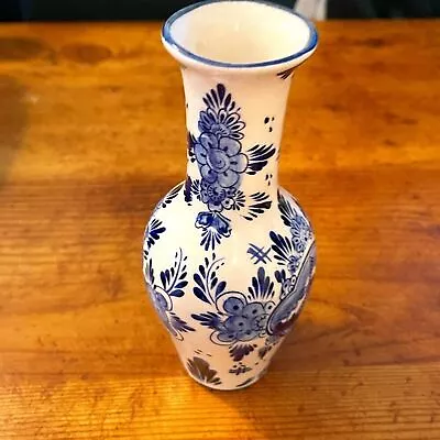 Buy Vintage Hand Painted Delft Blue Holland Vase  7 Inches • 24.01£