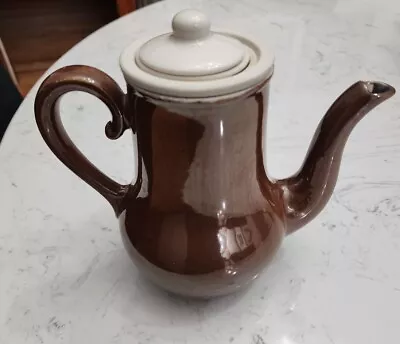 Buy French Country Brown Glaze Tea Pot & Filter Stoneware Antique Pot Made In France • 14.22£