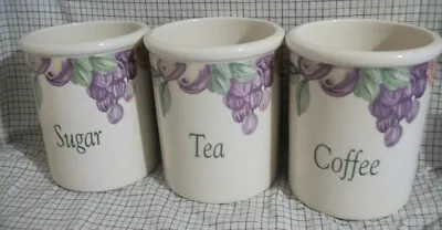 Buy Vintage Cloverleaf Tea, Coffee, Sugar Storage Jars By T G Green (No Lids) • 25£