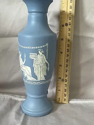 Buy Avon Imitation Wedgewood Jasperware  Blue Vase 8  Tall - Greek Garden • 9.49£