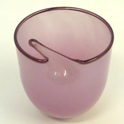 Buy Vintage Amethyst Milk Glass Vase With Unusual Shaped Defined Rim • 2.99£